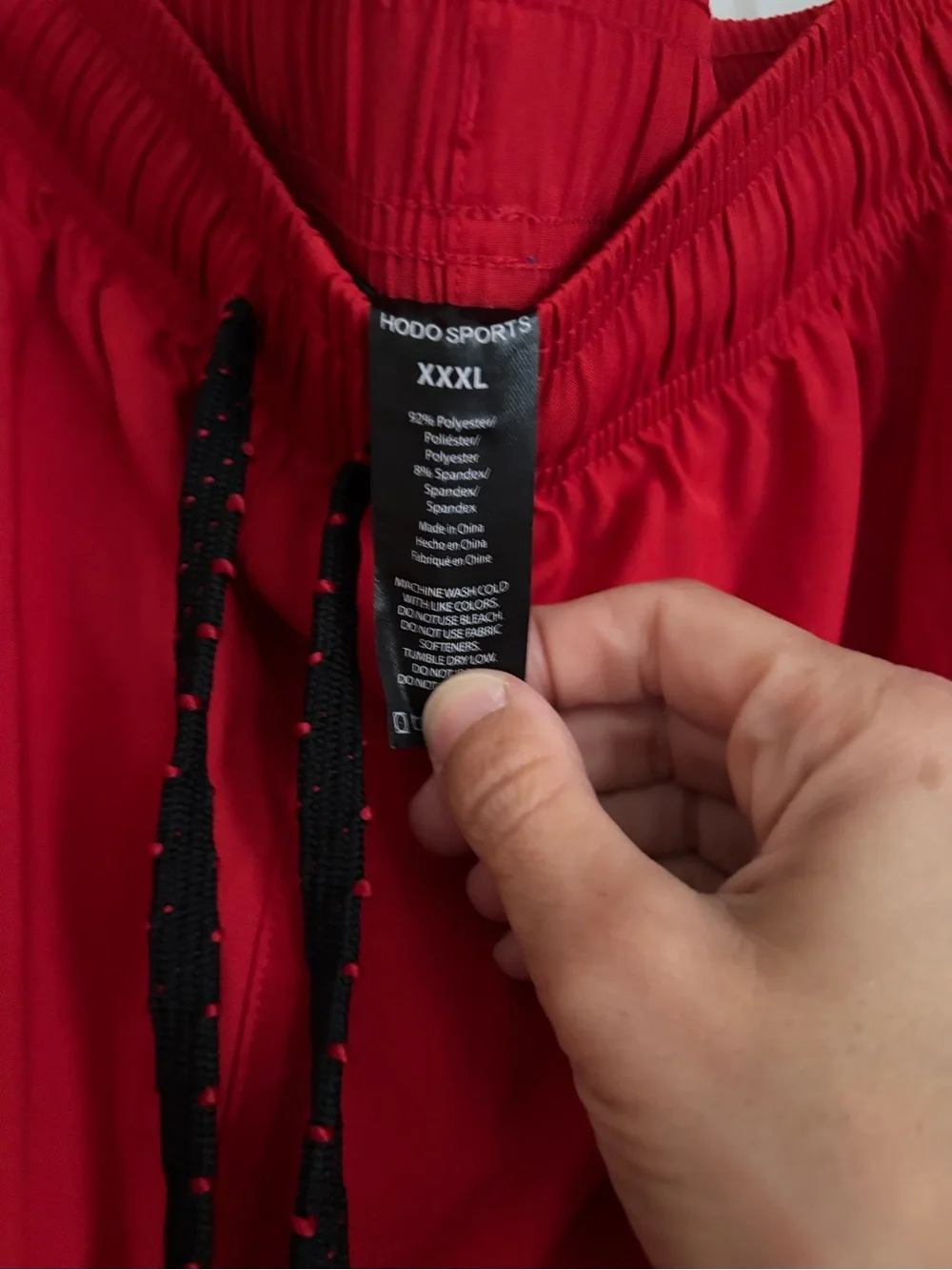 Red Athletic Swim Shorts with Drawstring